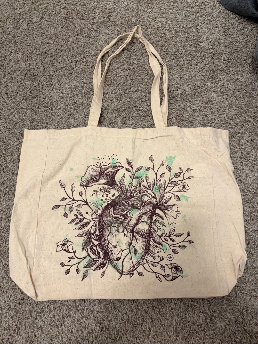 x2 EARTHBOUND Cream Canvas Tote Bags